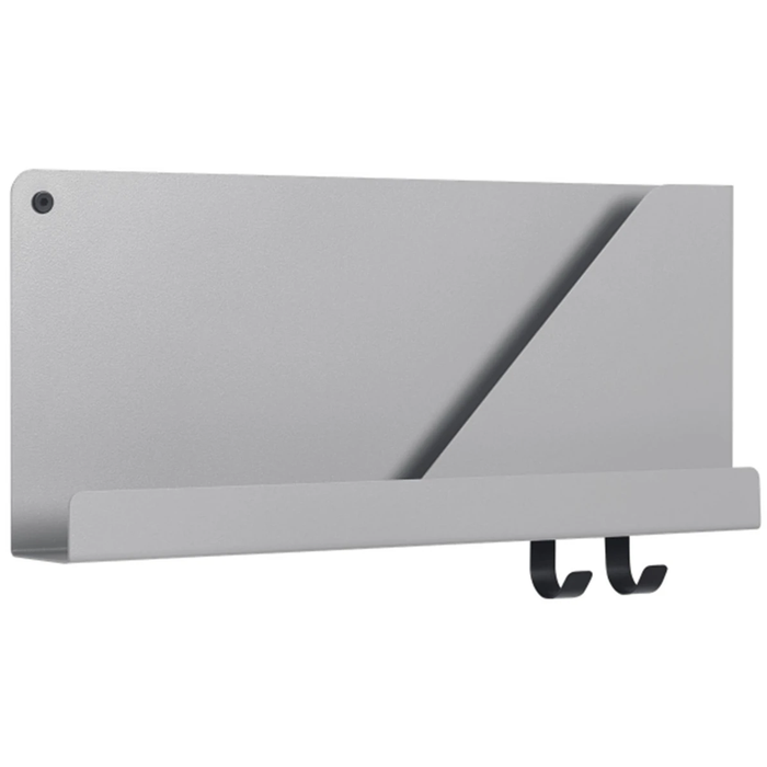 Photo of Folded Shelves Small, Grey - Wall Shelves - Johan Van Hengel - Black - Metal