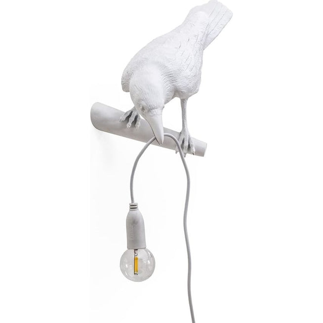 Photo of Bird Lamp Looking Left White - Vägglampor - Marcantonio Raimondi Malerba - Vit