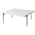 Thumbnail photo of Pk61 White Marble Rolled - Coffee Table - Poul Kjærholm - White - Metal/Stone