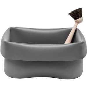 Washing Up Bowl & Brush - Opvask - Grey - H28 X L28 X D14 Cm
