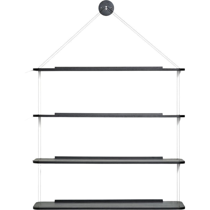 Photo of Wall Mounted Bookcase, Black Lacquered Ash - Vägghyllor - Achille Castiglioni,pier Giacomo Castiglioni - Träfärgad - Trä