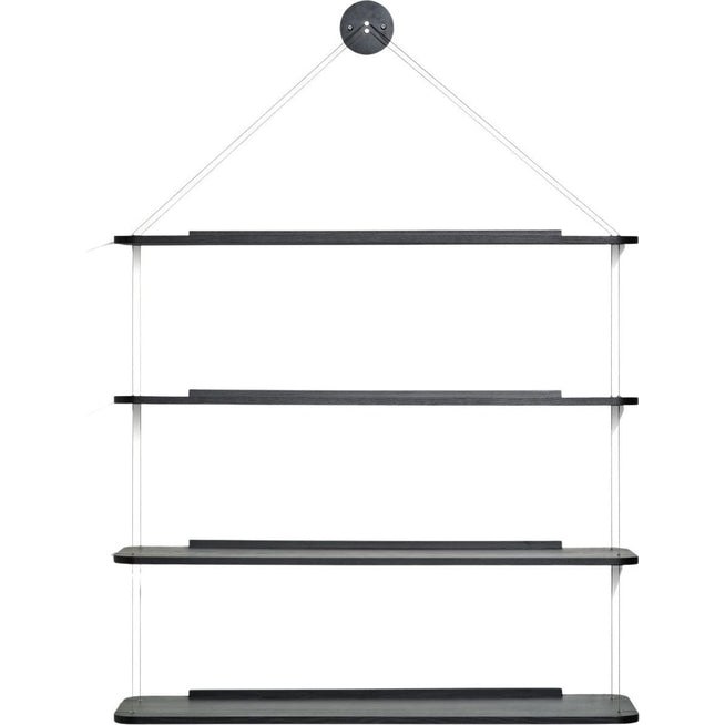 Photo of Wall Mounted Bookcase, Black Lacquered Ash - Vägghyllor - Achille Castiglioni,pier Giacomo Castiglioni - Träfärgad - Trä