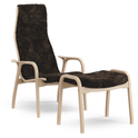 Lamino Armchair And Footstool Varnished Beech/sheepskin