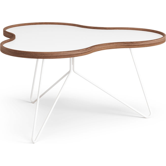 Photo of Flower Table 84x90 Cm White, 45cm, Walnut Edge