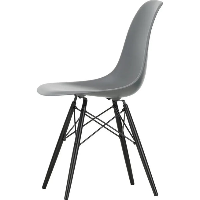 Photo of Eames Plastic Chair DSW - 56 Granite Grey/Black Maple - Dining Chairs - Metal/Wood/Plastic