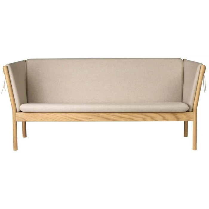 Photo of J149 3 Pers. Sofa Erik Ole Jørgensen L: 185 cm - Lacquered Natural Oak/Beige Wool Upminster
