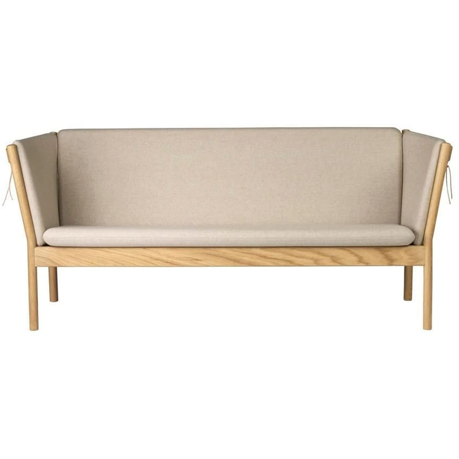 Photo of J149 3 Pers. Sofa Erik Ole Jørgensen L: 185 cm - Lacquered Natural Oak/Beige Wool Upminster