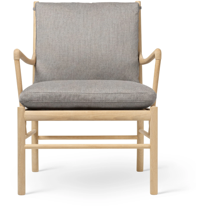 Photo of Carl Hansen - Ow149 Colonial Chair Oak Soap / Re-wool 0128 - Armchairs - Ole Wanscher - Grey - Wood/wool