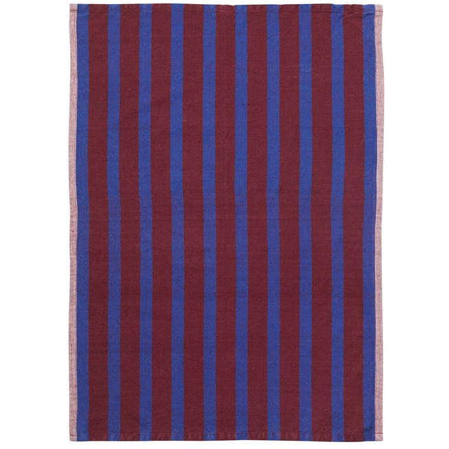 Photo of Hale Tea Towel - Viskestykke - Brown/navy Blue - W50 X H70 Cm