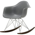 Eames Plastic Armchair Rar - 56 Granite Grey - Chrome Base - Dark Maple - Matstolar - Charles & Ray Eames - Grå - Metall/trä/plast