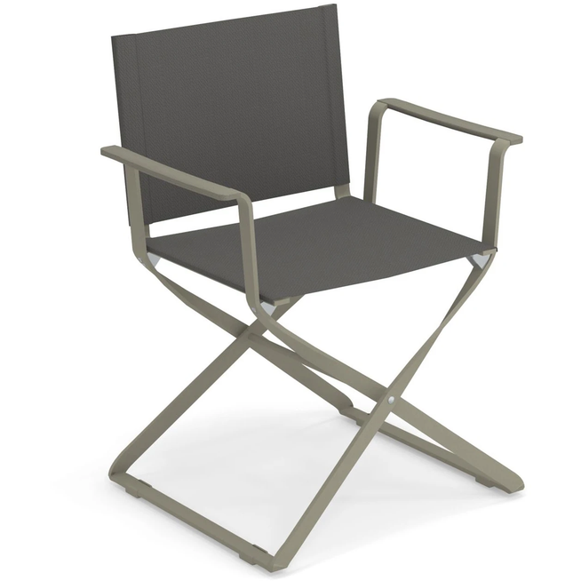 Photo of Ciak/kira Director's Chair, Aluminium, Grey/green, Seat And Back: Emu-tex, Grey/green, Armrests: Abs, Grey/green - Matstolar Utomhus - Christophe Pillet,stefan Diez - Grön - Metall/plast