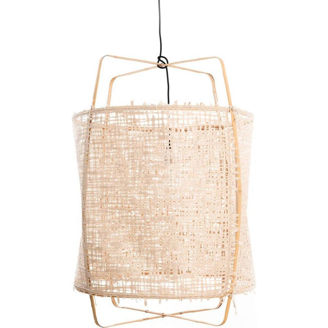 Photo of Hanging Lamp Z2 Blonde Bamboo Natural Cardboard Ø67x100cm