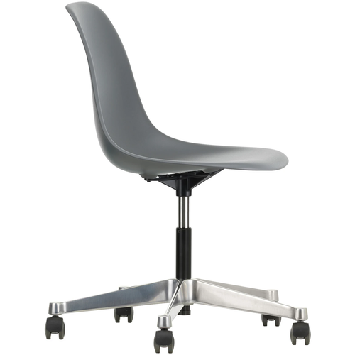 Photo of Eames Plastic Chair Pscc - 56 Granite Grey - Castors Hard - Skrivbordsstolar - Charles & Ray Eames - Grå