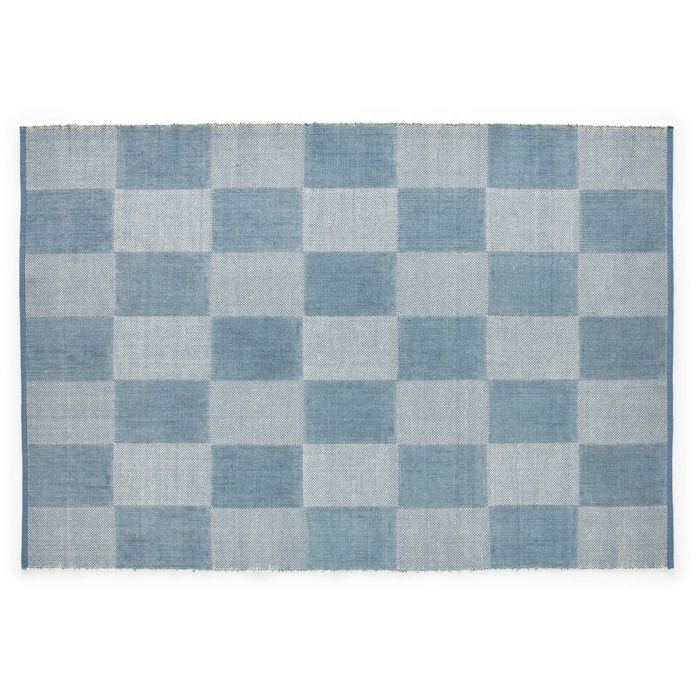 Check Rug S Light Blue