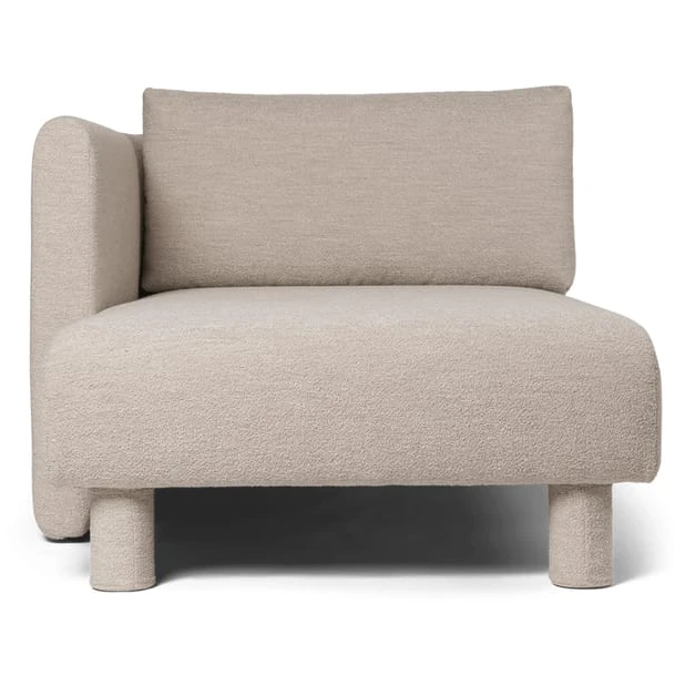Photo of Dase Sofa - Modulsofa - Chaise Long Left - Soft Bouclé - Natural - W: 100 X H: 73 X D: 150 Cm