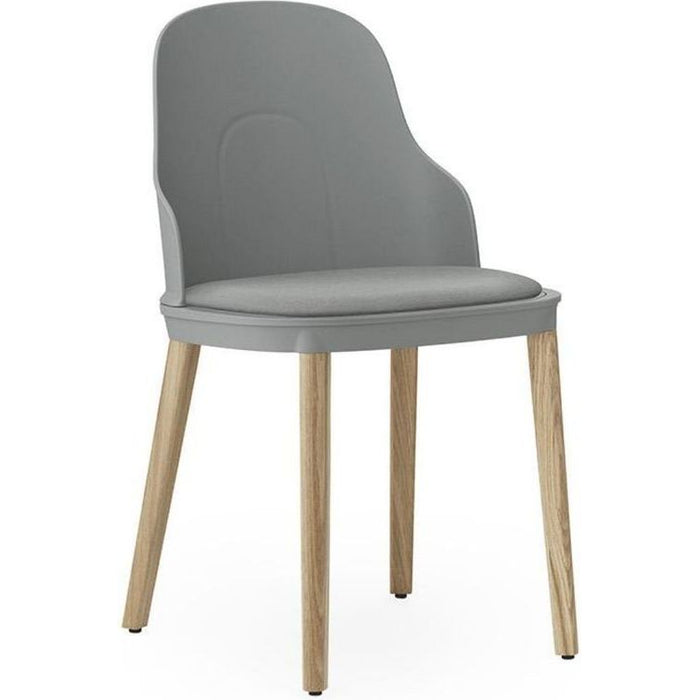 Photo of Allez Chair Upholstered Canvas Oak - Dining Chair - Grey - H: 79 x L: 45 x D: 50 x Sh: 45.5 cm