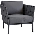 Conic Lounge Chair, Grey, Cane-line Softtouch - Outdoor Armchairs - Foersom & Hiort-lorenzen Mdd - Metal/textile/foam