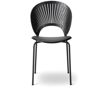 Photo of 3396 Trinidad Seat Upholstered Chair Sh: 46.5 cm - Black Ash w. Black Primo Leather/Black