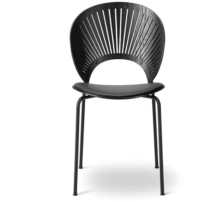 Photo of 3396 Trinidad Seat Upholstered Chair Sh: 46.5 cm - Black Ash w. Black Primo Leather/Black