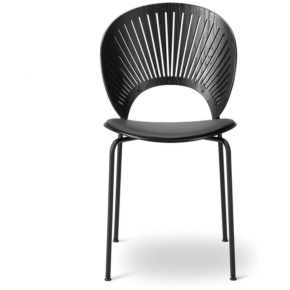 3396 Trinidad Seat Upholstered Chair Sh: 46.5 cm - Black Ash w. Black Primo Leather/Black