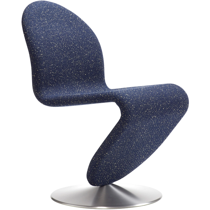Photo of System 1-2-3 Dining Chair Standard Vidar, Col. 0152, Round Base, Brushed Aluminium - Matstolar - Verner Panton - Grå - Metall/textilmaterial/skum