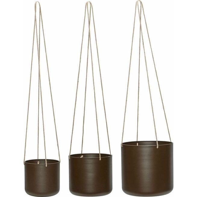 Photo of Bloom Hanging Flower Pots Brown Set of 3 Pieces