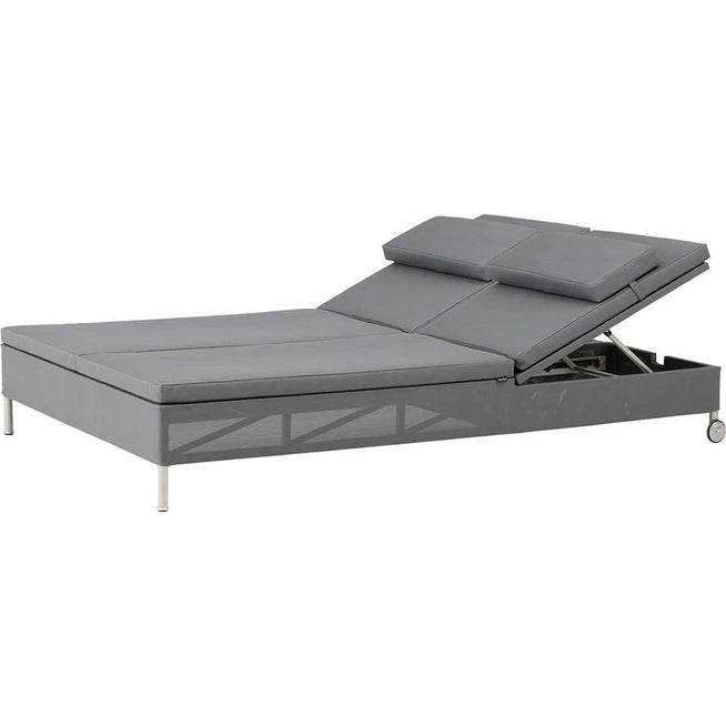 Photo of Rest Solseng, Dobbelt - Solseng - Cane-line Tex W/cane-line Natté, Grey - W197 X D68 X H82 X Sh34 Cm