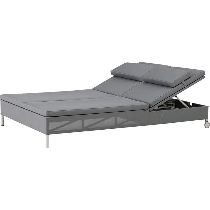 Photo of Rest Solseng, Dobbelt - Solseng - Cane-line Tex W/cane-line Natté, Grey - W197 X D68 X H82 X Sh34 Cm