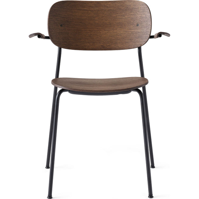Photo of Co Chair Armrest Black Steel Base/stained Oak Seat - Matstolar - Norm Architects - Brun - Metall/trä