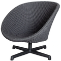 Thumbnail photo of Peacock Swivel Armchair Dark Grey, Aluminium Legs