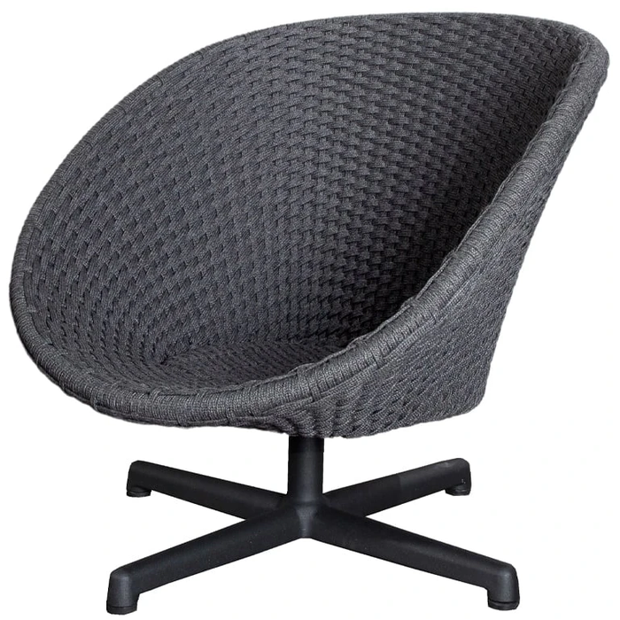 Photo of Peacock Swivel Armchair Dark Grey, Aluminium Legs
