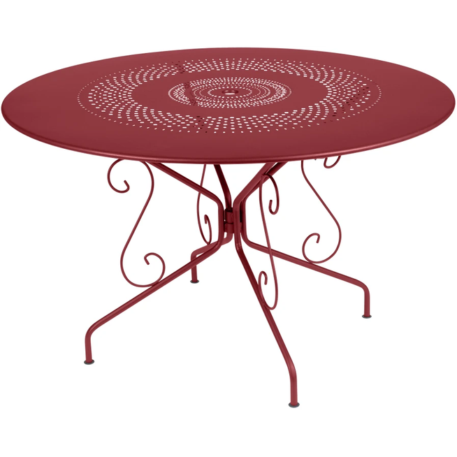 Photo of Montmartre Table 117 cm Chili 43 - Outdoor dining table - Red - Metal