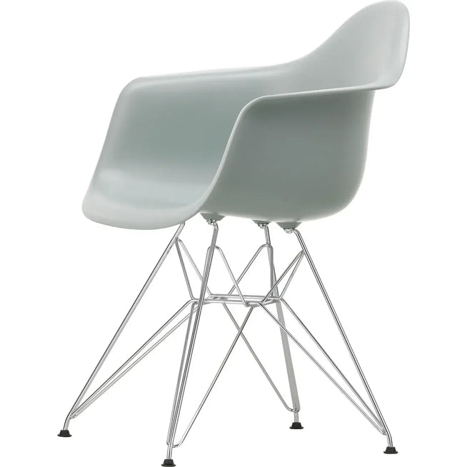 Photo of Eames Plastic Armchair Dar - 24 Light Grey - Chrome Base - Dining Chairs - Metal/plastic
