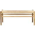 Thumbnail photo of J83b Bench L: 100 cm - Natural wicker/oak