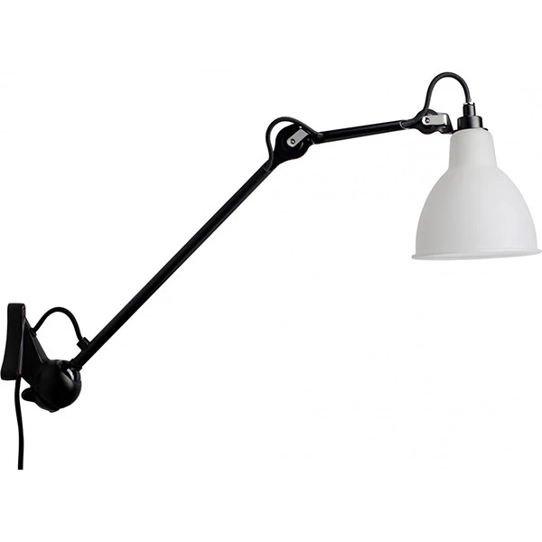 Photo of No. 222 Wall Lamp from Lampe Gras (black frame, frosted glass)