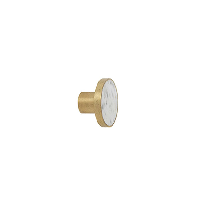 Photo of Brass Hooks - Knager - Brass/white Marble Large - Ø: 4 Cm X D: 2,5 Cm