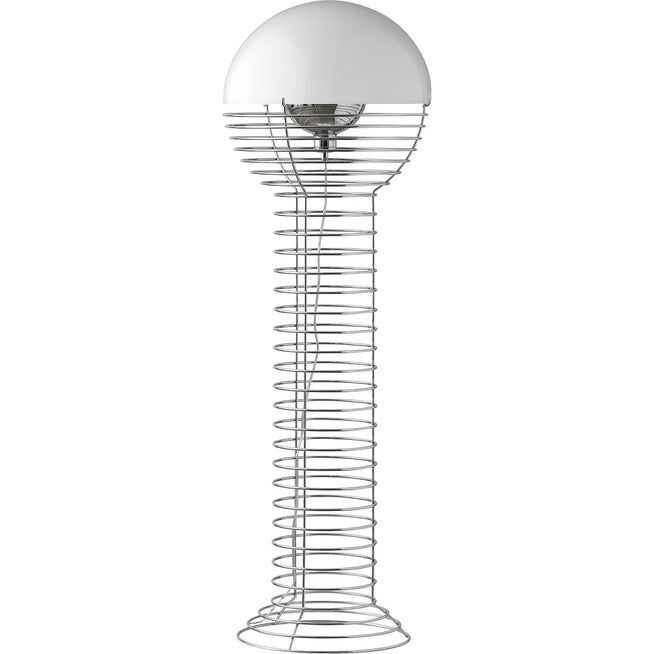Photo of Wire Floor Lamp Chrome/white - Shade lamps - Verner Panton - White