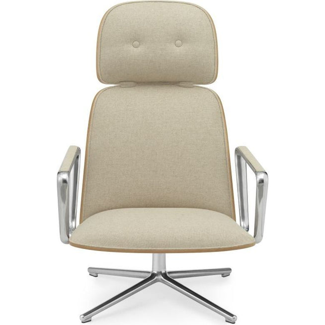 Photo of Pad Lounge Chair High Swivel Oak & Alu Tilt
