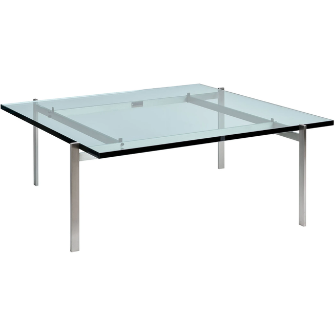 Photo of Pk61a, Glass - Coffee table - Poul Kjærholm - Transparent - Glass/metal