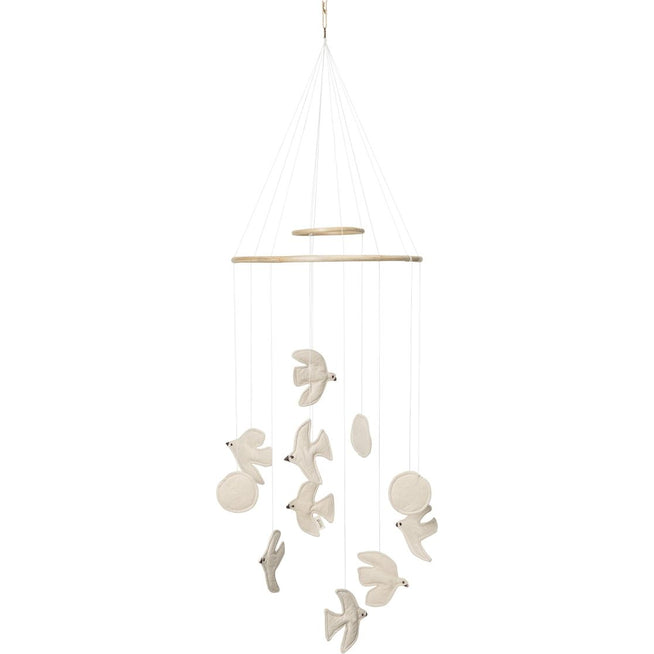Photo of Swif Bird Mobile  - Uro - Undyed - W37 X D37 X H100 Cm