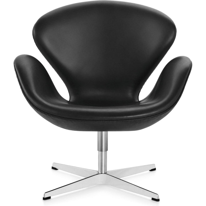 Photo of 3320 Swan Lounge Chair | Leather | Satin Polished Steel Stand