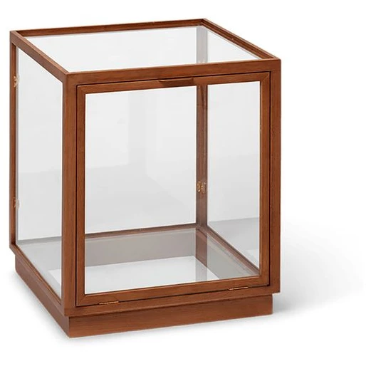 Photo of Miru Glass Montre - Kasser - Dark Stained Oak - W: 40 X H: 42 X D: 40 Cm