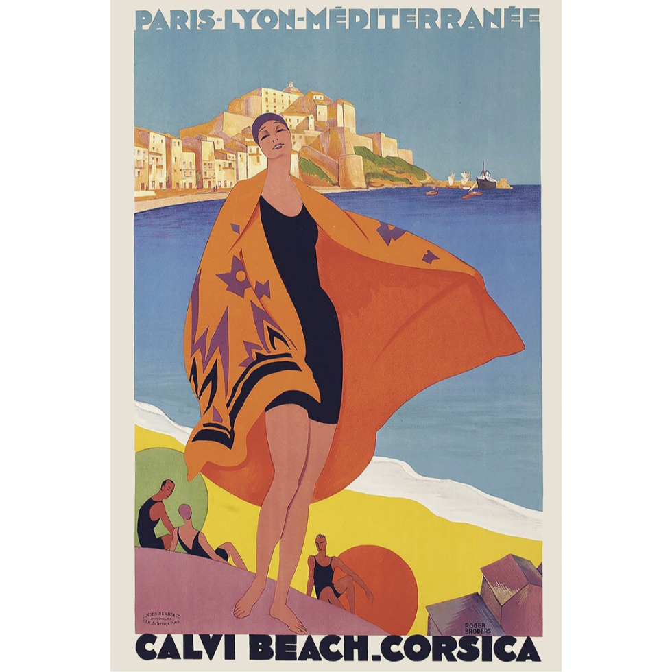 La plage de Calvi, Corsica Poster