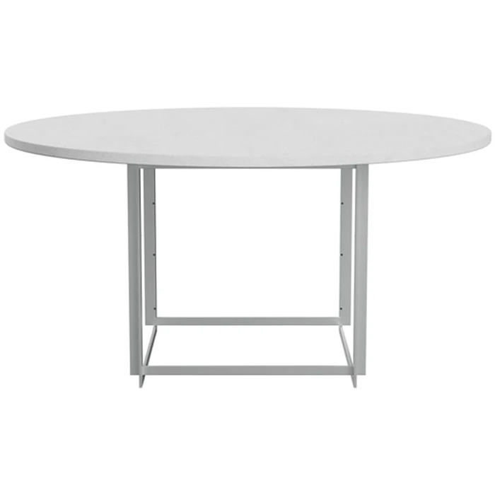Photo of Pk54 Bord Ø140 Cm Rolled Marble White-steel