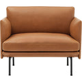 Outline Chair, Silk Leather Cognac - Armchairs - Anderssen & Voll - Brown - Leather/metal/wood/foam