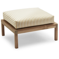 Virkelyst Pouf, Teak, Fossflakes Padding, Outdoor Textile / Golden Yellow Stripe - Utomhuspallar & Puffar - Says Who - Blå