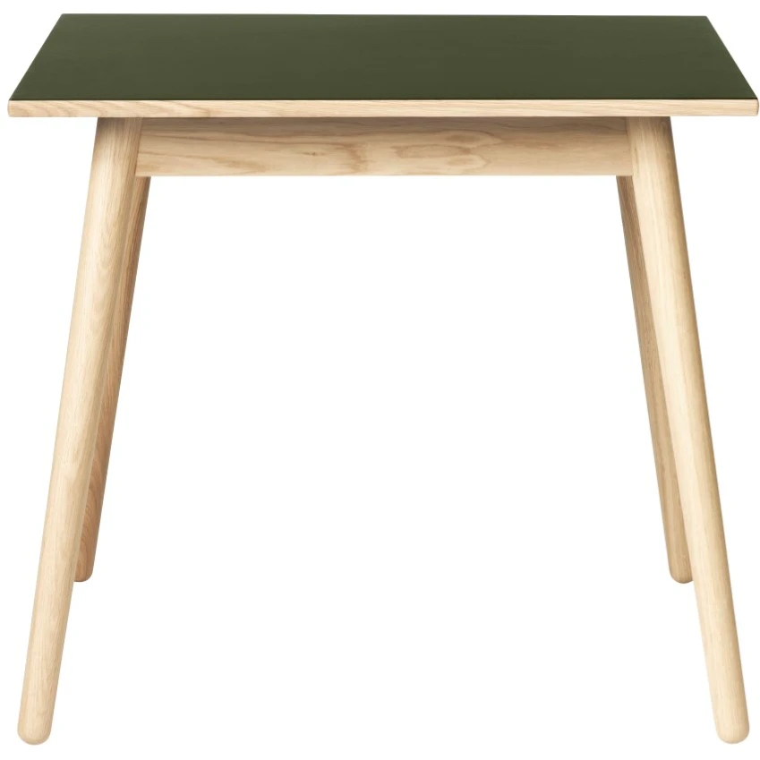 C35a Dining Table 82x82 Cm Olive Green-oak Nature Lacquered