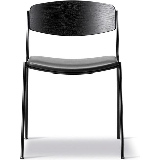 Photo of Lynderup Chair 3081 - Dining Chair - Omni 301 Black / Black Lacquered Ash / Black - W54 X D50 X H77 X Sh46 Cm