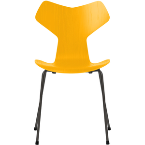 Photo of 3130 Grand Prix, Färgad Ask, True Yellow, Underrede Warm Graphite - Matstolar - Arne Jacobsen - Orange,gul - Metall/trä