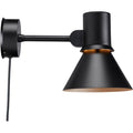 Thumbnail photo of Type 80 Wall Light Matte Black, With Cable/plug, Incl. Led 6w Max 10w E27 600lm, 2700k Ip20 - Sänglampor - Sir Kenneth Grange - Svart